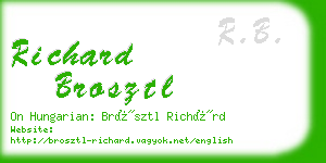 richard brosztl business card